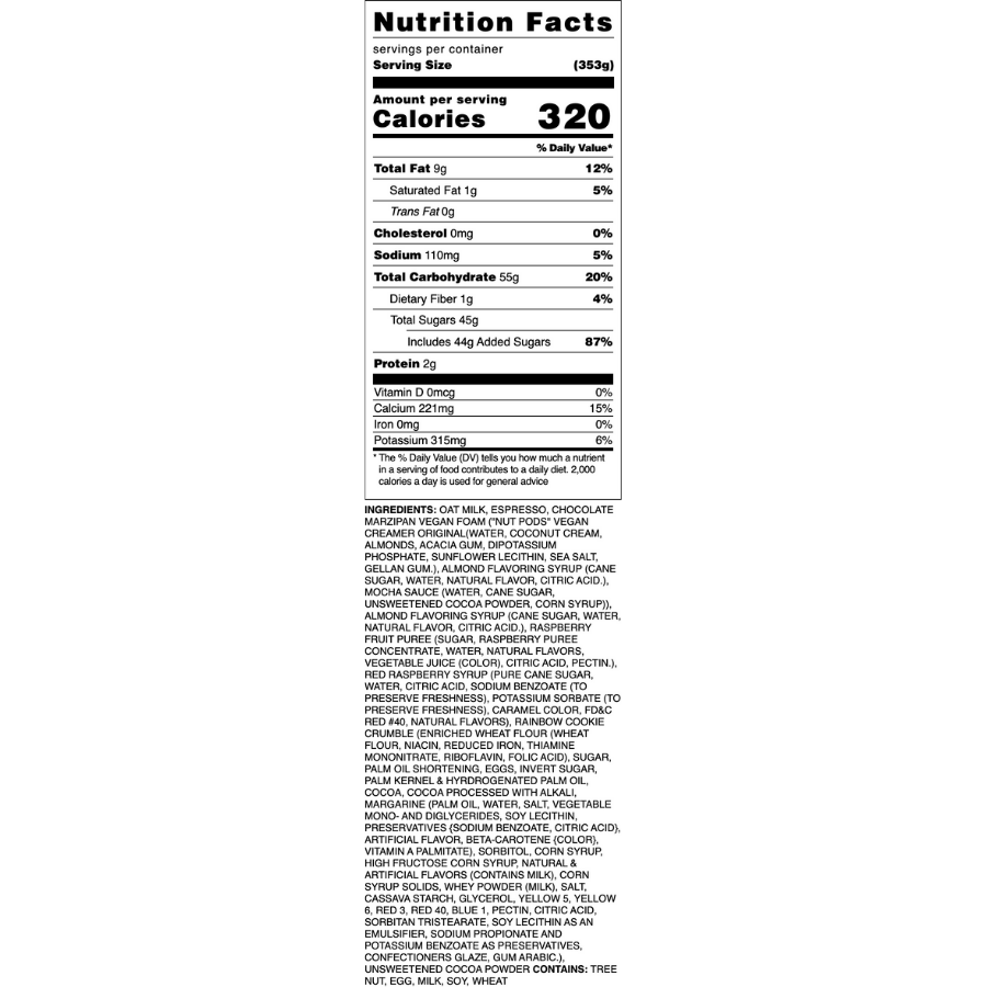 Iced Rainbow Cookie Latte - Gregorys