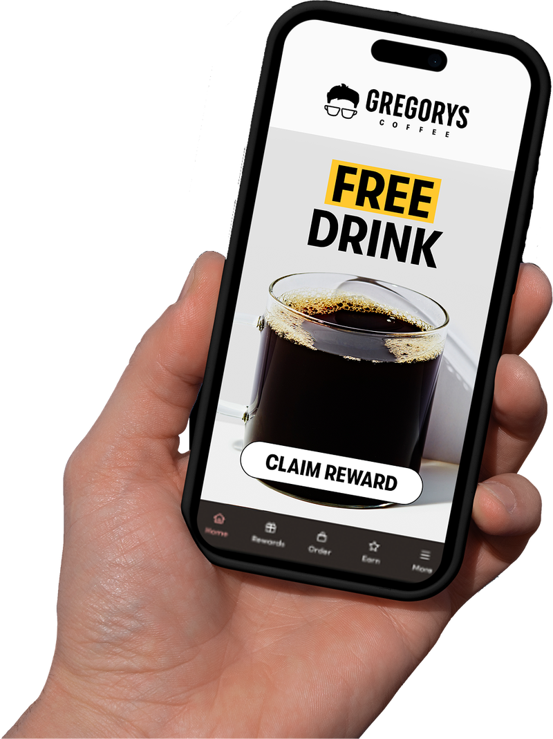 Gregorys Coffee App — claim your free drink